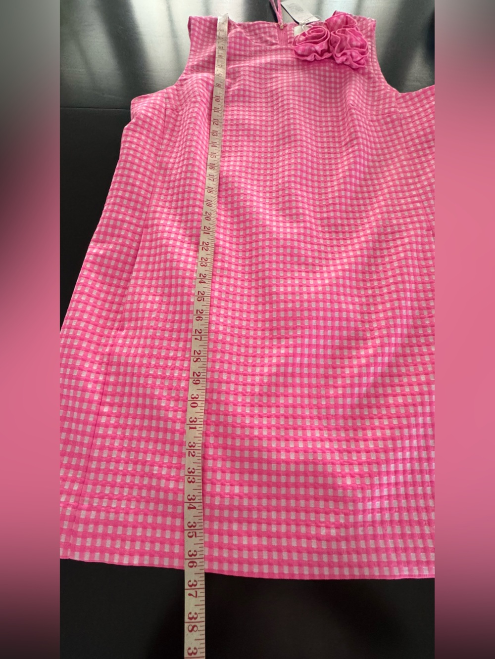 LILLY PULITZER EDITA
STRETCH Pink Gingham Dress with Rosette Accent. NWT Size 14 - Picture 4 of 9